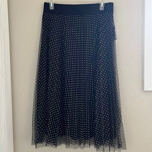 Polka dot tulle midi skirt